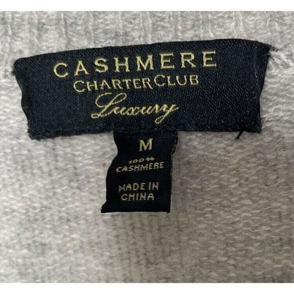 Charter Club Luxury Size M 100% Cashmere Gray Open Cardigan Sweater #6 - Picture 2 of 11